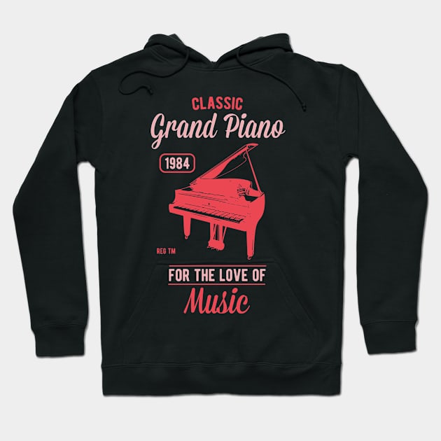 Classic Grand Piano Hoodie by JakeRhodes